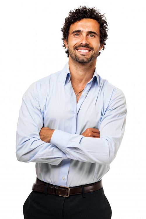 Smiling businessman portrait on white background Smiling businessman portrait on white background